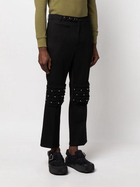 cropped crystal-embellished flared trousers