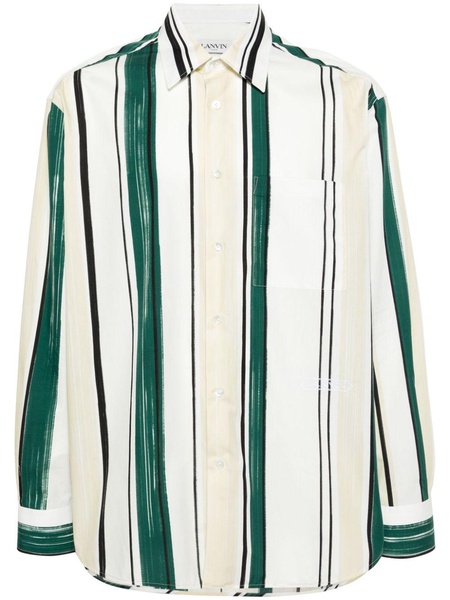 striped drop-shoulder cotton shirt