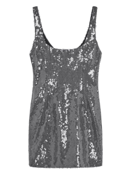 Silver Sequinned Mini Dress