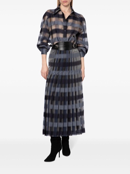 checked pleated skirt