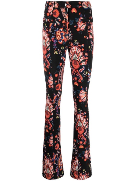 floral print high-waisted trousers