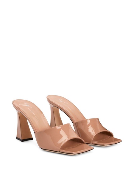 Solhene 85mm patent leather mules