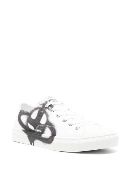 Orb-print canvas sneakers