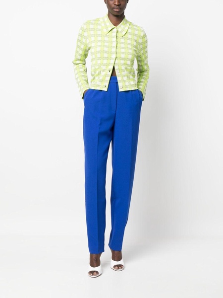 high-waisted straight-leg trousers