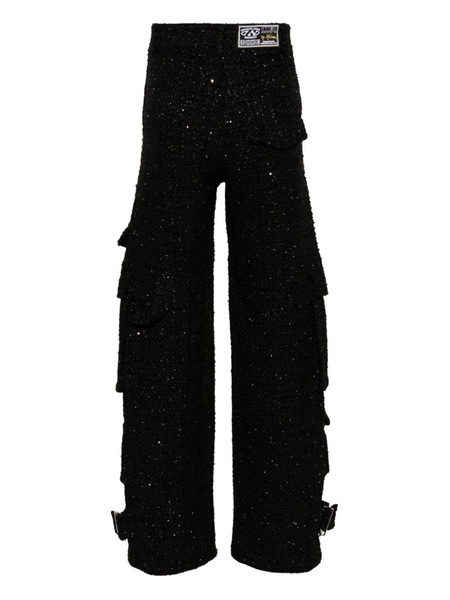 Ultracargo tweed wide-leg trousers