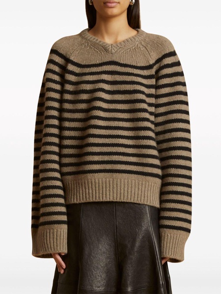 Khaite The Nalani Striped Crewneck Jumper