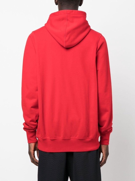 logo-patch zip-neck hoodie