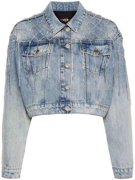 crystal-embellished denim jacket