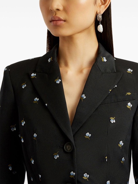 floral-jacquard tailored blazer