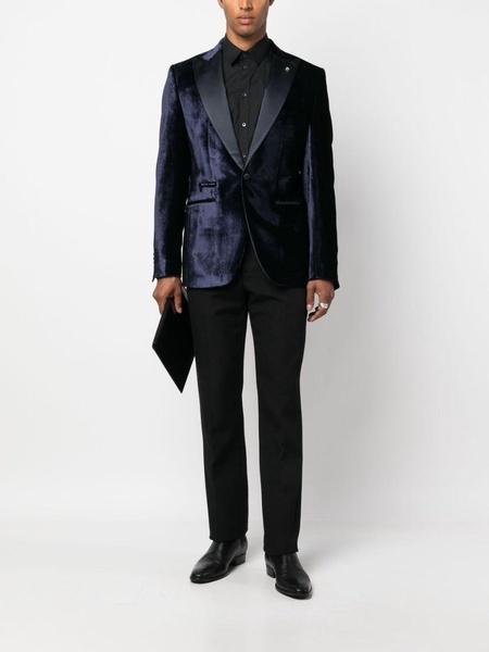 velvet-finish blazer