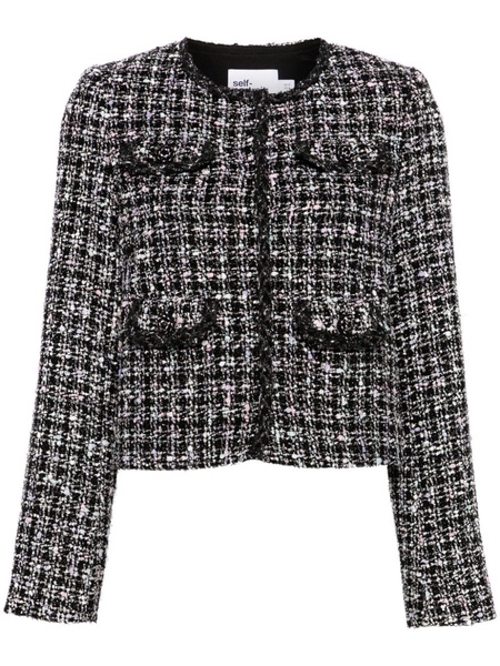 checked tweed jacket