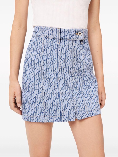 monogram-pattern denim miniskirt