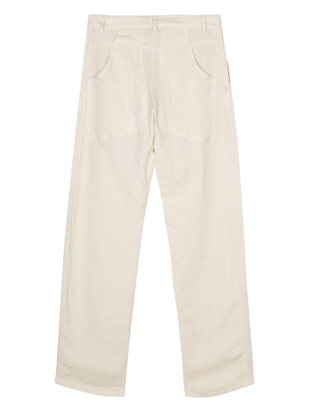 basket weave loose-fit trousers