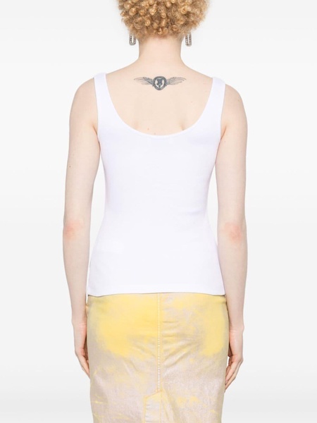 logo-appliqué ribbed tank top