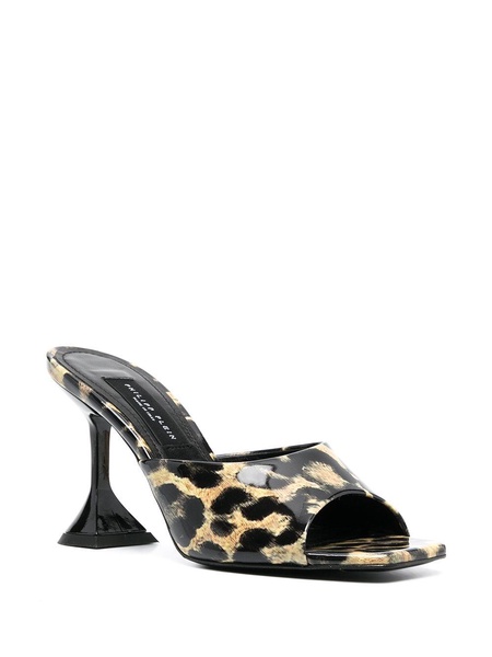 leopard-print square-toe sandals