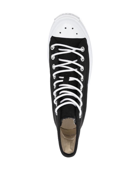 contrasting toe-cap lace-up sneakers