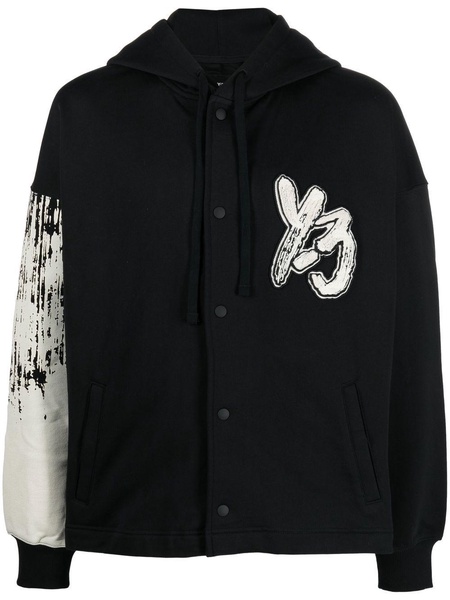 logo-print press-stud hoodie