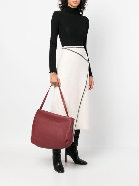 asymmetric calf-leather shoulder bag