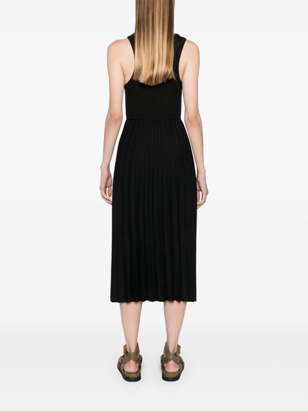 sleeveless pleated midi dress