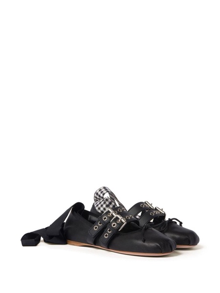 buckled leather ballerina shoes