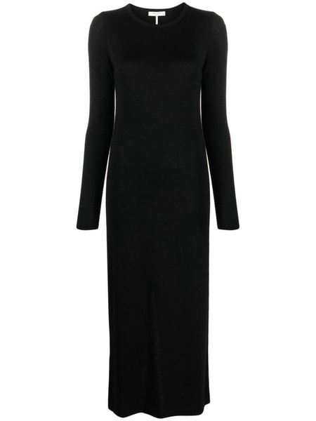 crew-neck fine-knit maxi dress