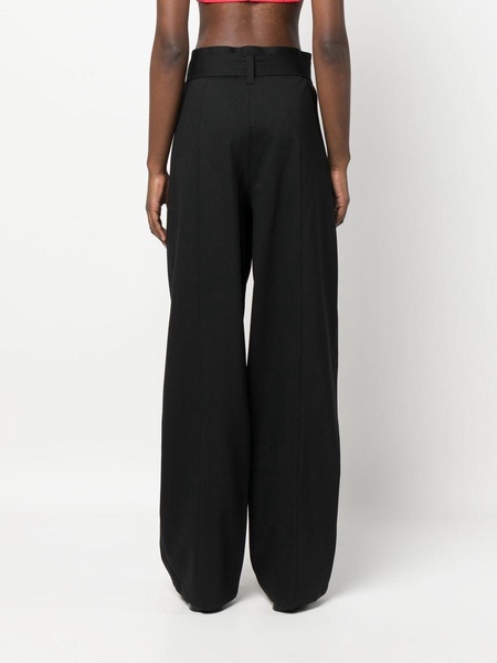 belted wide leg trousers