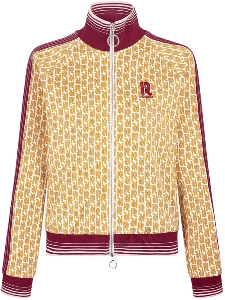 monogram-pattern zip-up jacket 