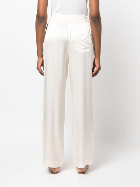 high-waisted silk pants