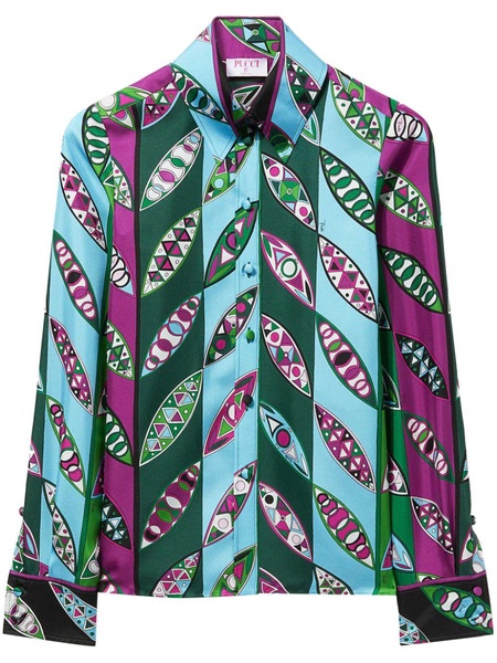 Girandole-print silk shirt