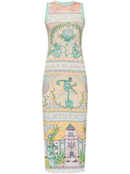 Vase print maxi dress