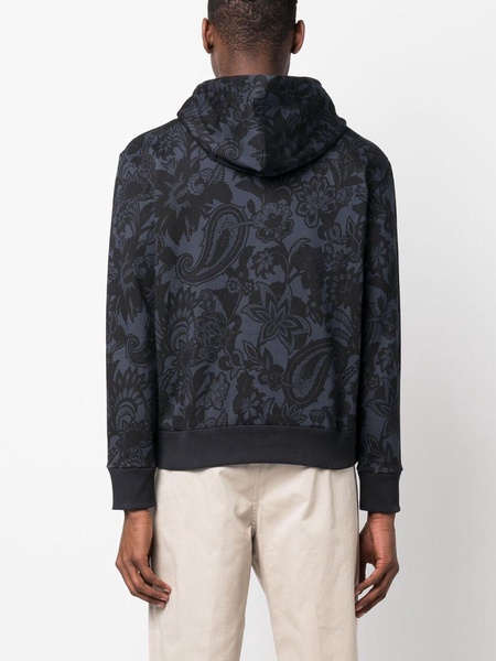 paisley-print zip-up hoodie