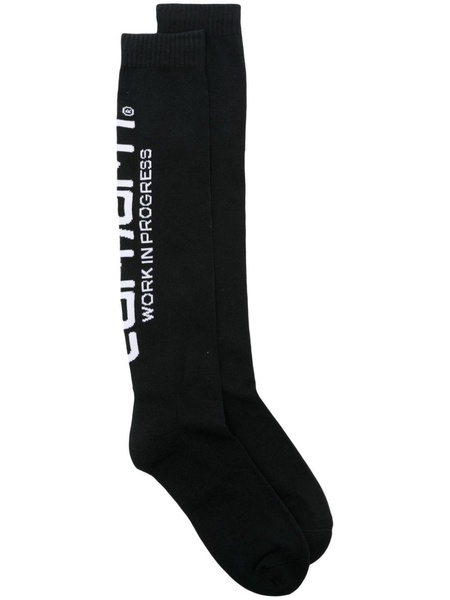 logo-intarsia ribbed socks