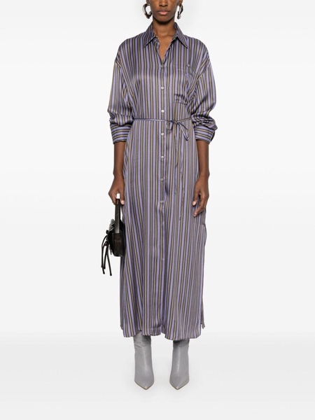 striped midi shirt dress