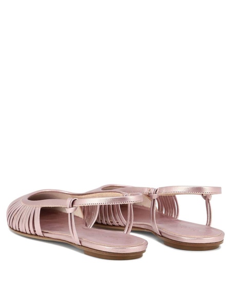 strappy leather ballerina flats