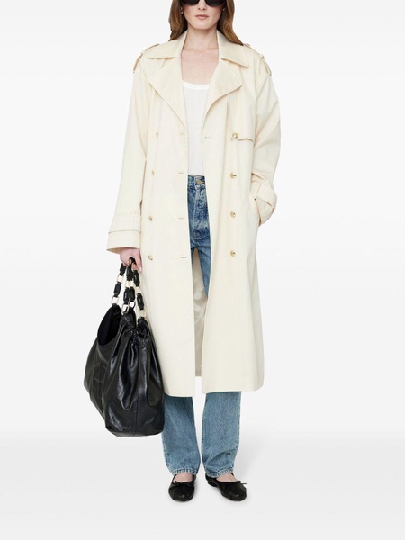 Layton button-detail oversize trench