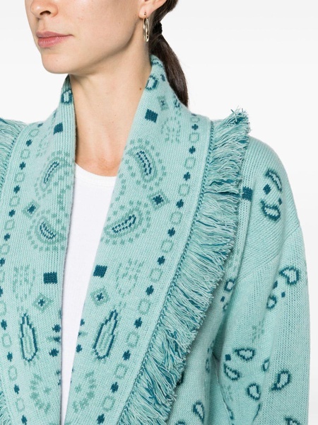 bandana-jacquard bomber cardigan