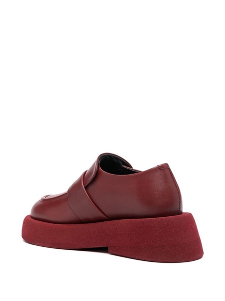 platform-sole leather loafers