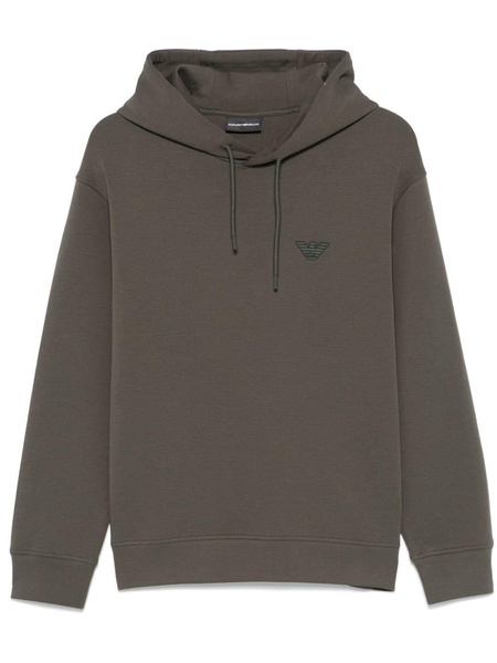 flocked-logo hoodie