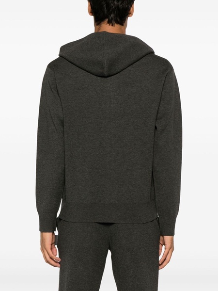 zip-up technical-jersey hoodie