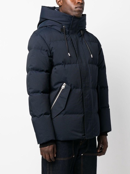 logo-patch zip-up padded coat 