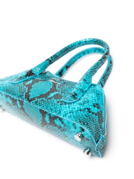 snakeskin-effect leather tote bag