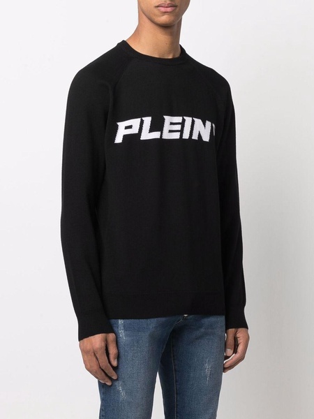 logo-print crew neck jumper