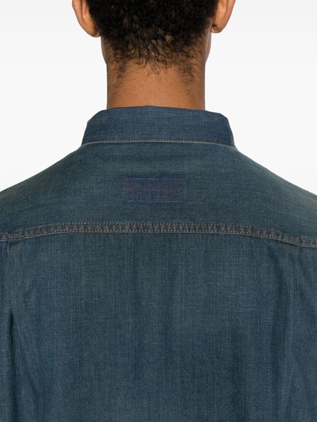 pleat-detailing denim jacket