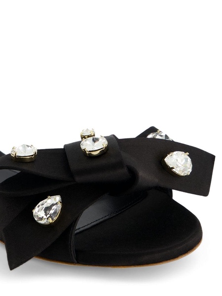 crystal-embellished leather sandals