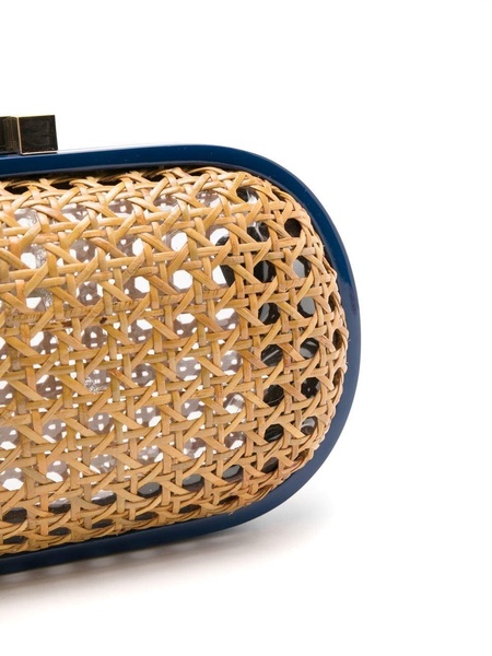 Mia flat-woven clutch bag