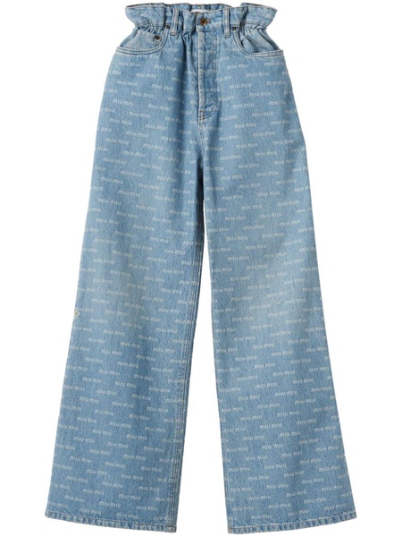 logo-print wide-leg jeans