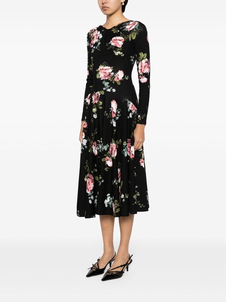 floral-print midi dress