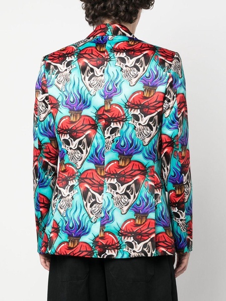 skull-print blazer