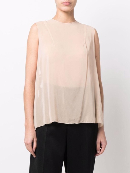 cut-out detail sleeveless blouse