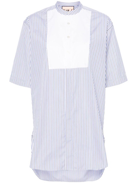 halo-stripe panelled cotton shirt